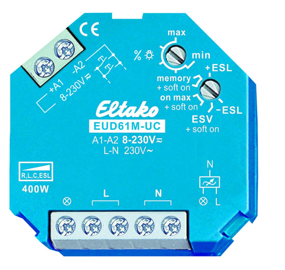 Tryckknappsdimmer universial, EUD61M-UC - TRYCKDIMMER MULTI 0-400W INF EUD61M-UC
