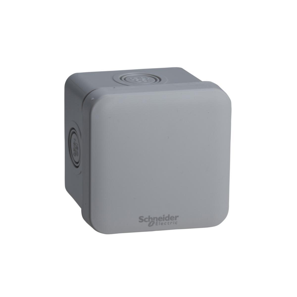 Kopplingsdosa IP55 klick lock grå knockout, Schneider - KOPPLDOSA 65X65X45 GRÅ KNOUT ENN05082