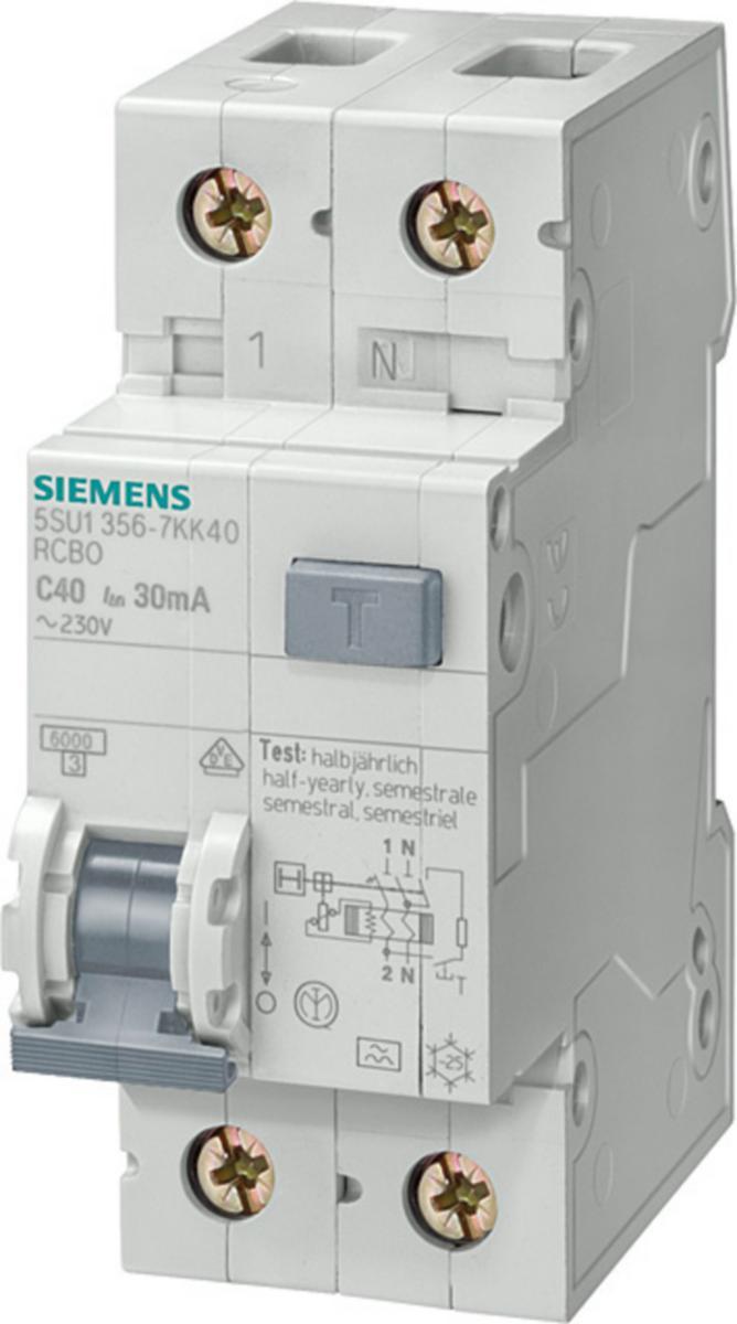 Personskyddsautomater 5SU1 6 kA C karakteristik - PERS.AUTOMAT 6KA 30MA 6A C 5SU1356-7KK06