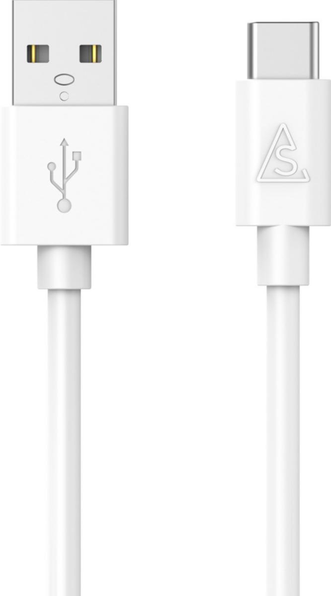 Laddkabel, USB-A till USB-C - LADDKABEL 1 M USB-A TILL USB-C VIT SMARTLINE