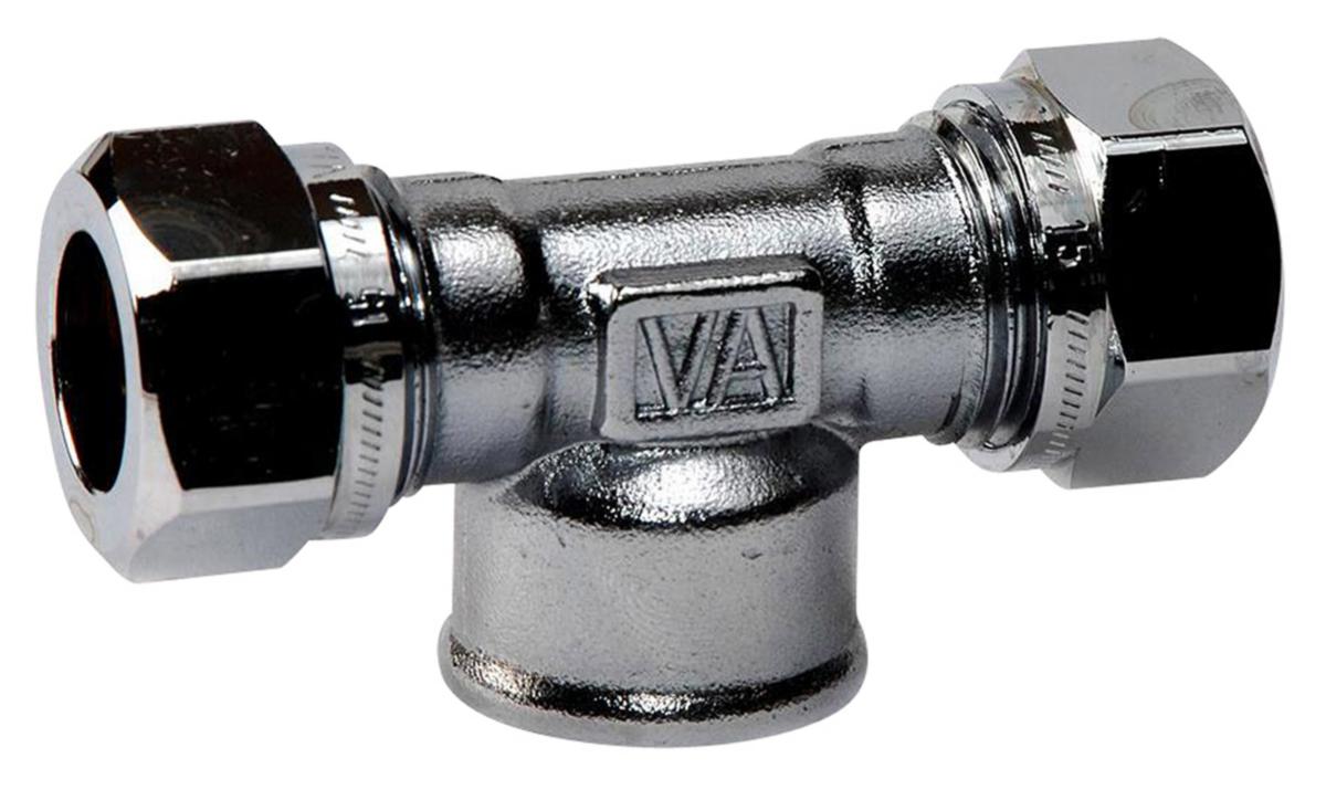 T-koppling 90° VA 1167 krom, Vatette - 15XG15 FKR VATETTE KOPPLING T-RÖR INV.GG MITTEN VA 1167