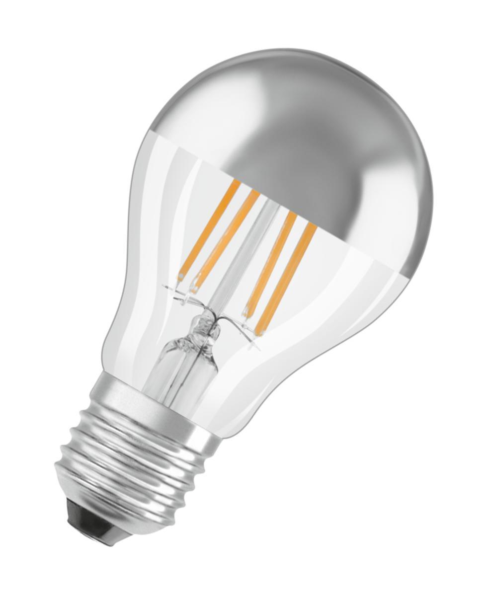 LED-lampa, normal, toppförspeglad, Led Retrofit Classic A Mirror, box, Osram - LED-LAMPA NORMAL (50) E27 SILVER 827 TOPPFÖRS CL A OSRAM