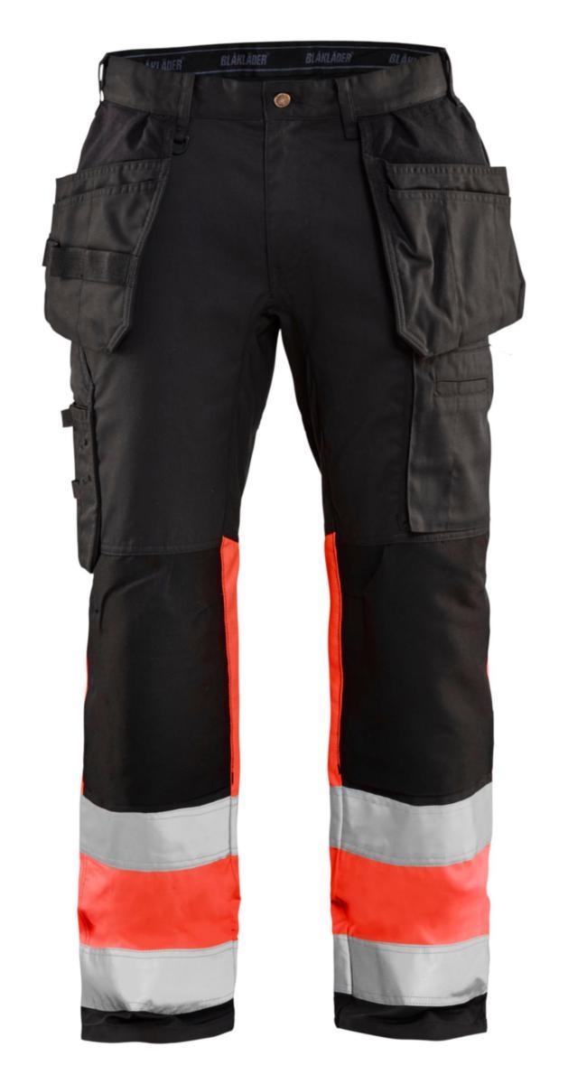 Midjebyxa Blåkläder 1558-1811 - MIDJEBYXA BLK 1558-1811 KL1 SVART/VARSELRÖD C156