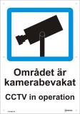 Skylt: Området är kamerabevakat