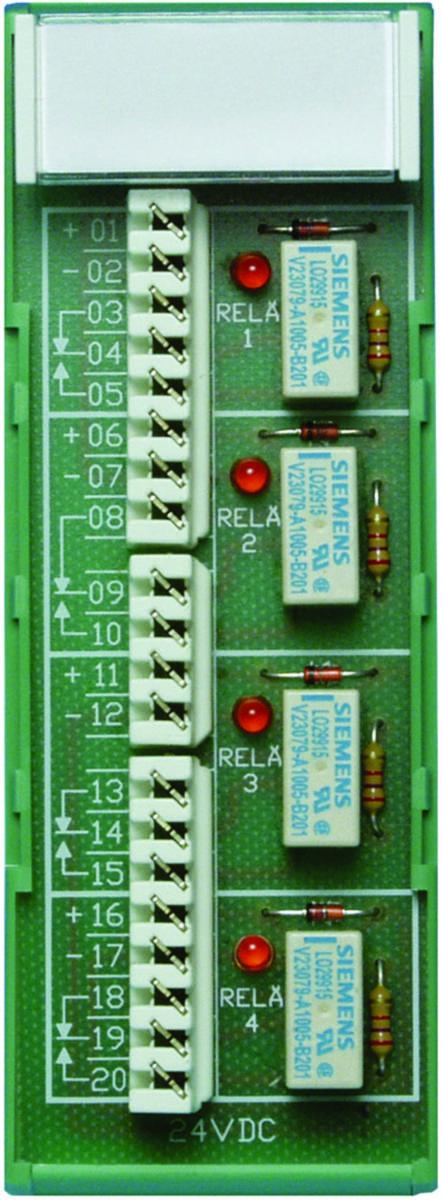 Reläplint 24VDC, 4 relä - RELÄPLINT 24 VDC DIN SL 8169.01