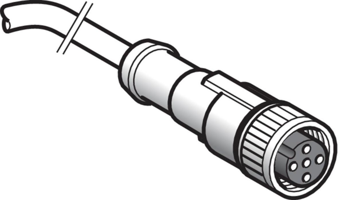 Kabel och kontaktdon PUR XZCP - KABEL-KONTAKTDON M12 RAK 4-pin XZCP1141L10 L=10m