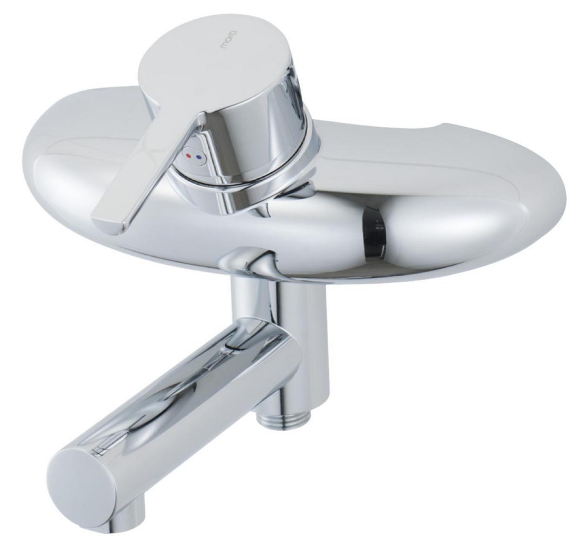 Badkarsblandare  Mora MMIX W5 med pip - MORA MMIX W5 1GR BK BL VÄGG 160C/C M.OMK.PIP  750000