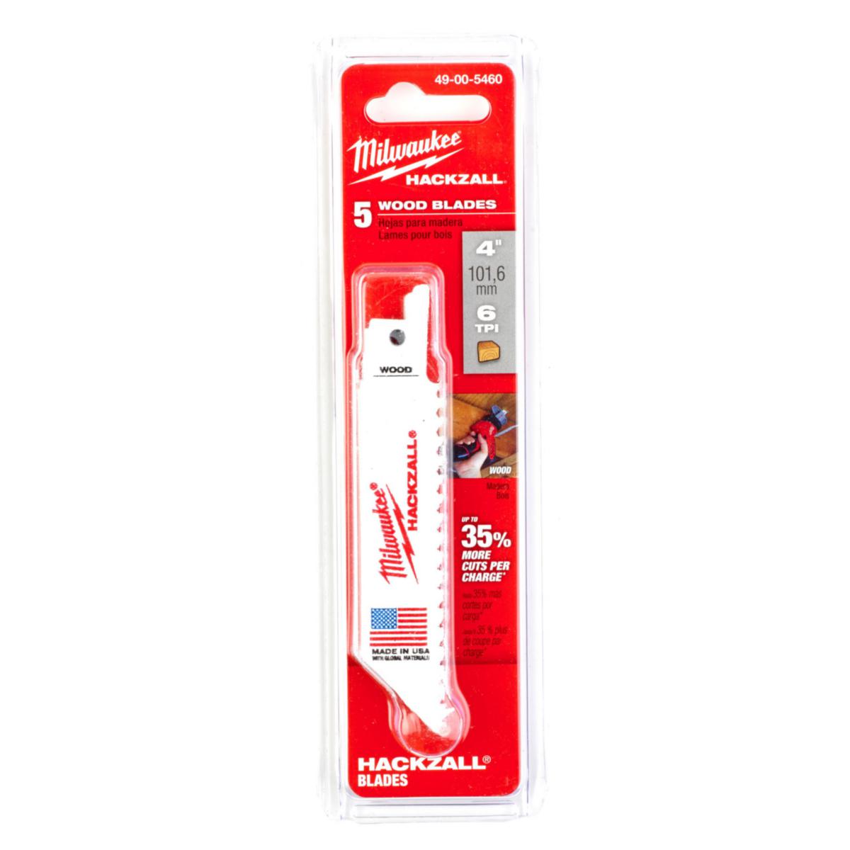 Tigersågblad Milwaukee Hackzall 5p - TIGERSÅGBLAD MILWAUKEE HZ TRÄ 100X6T 5P