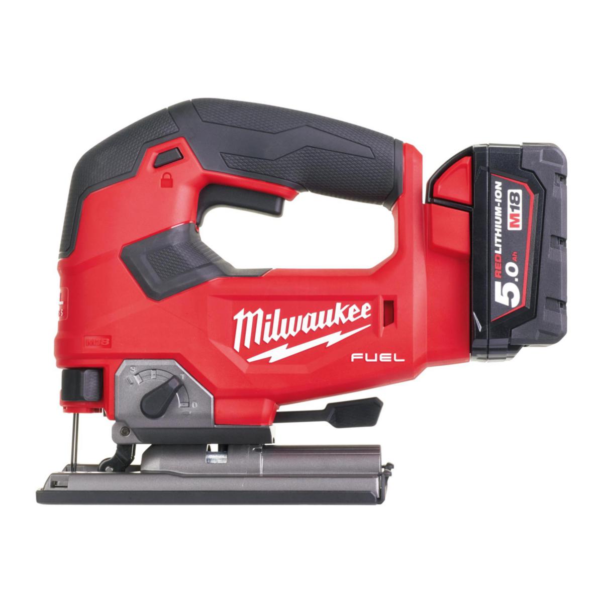 Sticksåg Milwaukee M18 FJS-502X - STICKSÅG MILWAUKEE M18FJS-502X 2X5AH 2.9KG 0-45° GERING. LED