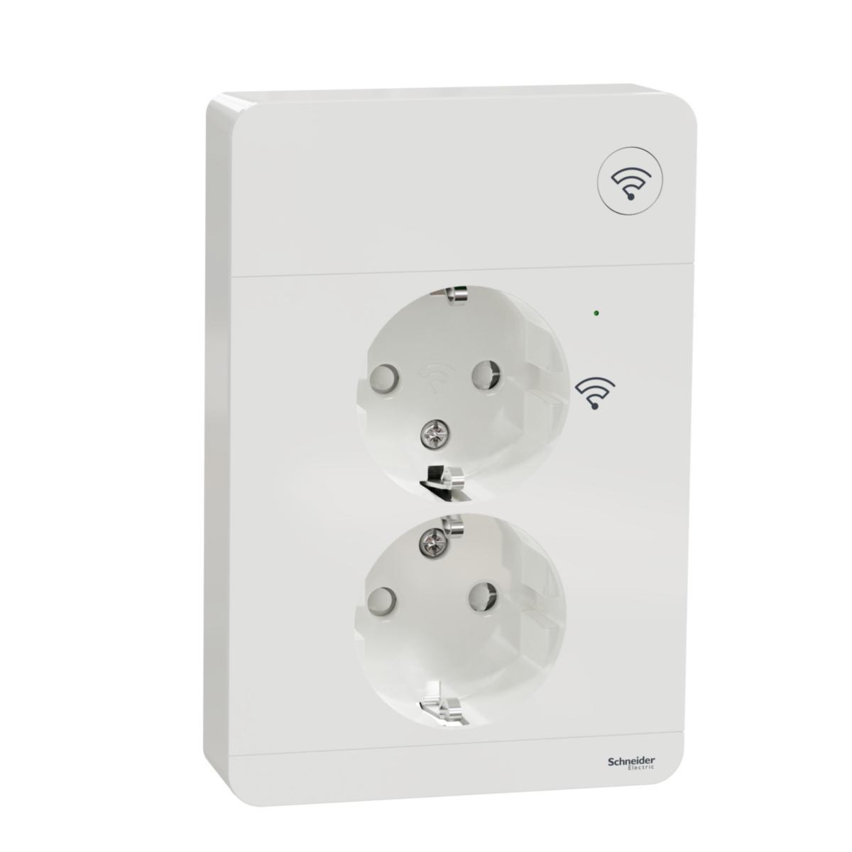 Vägguttag 2-vägs Wiser Zigbee - VÄGGUTTAG 2-VÄGS ZIGBEE VIT WDE002182