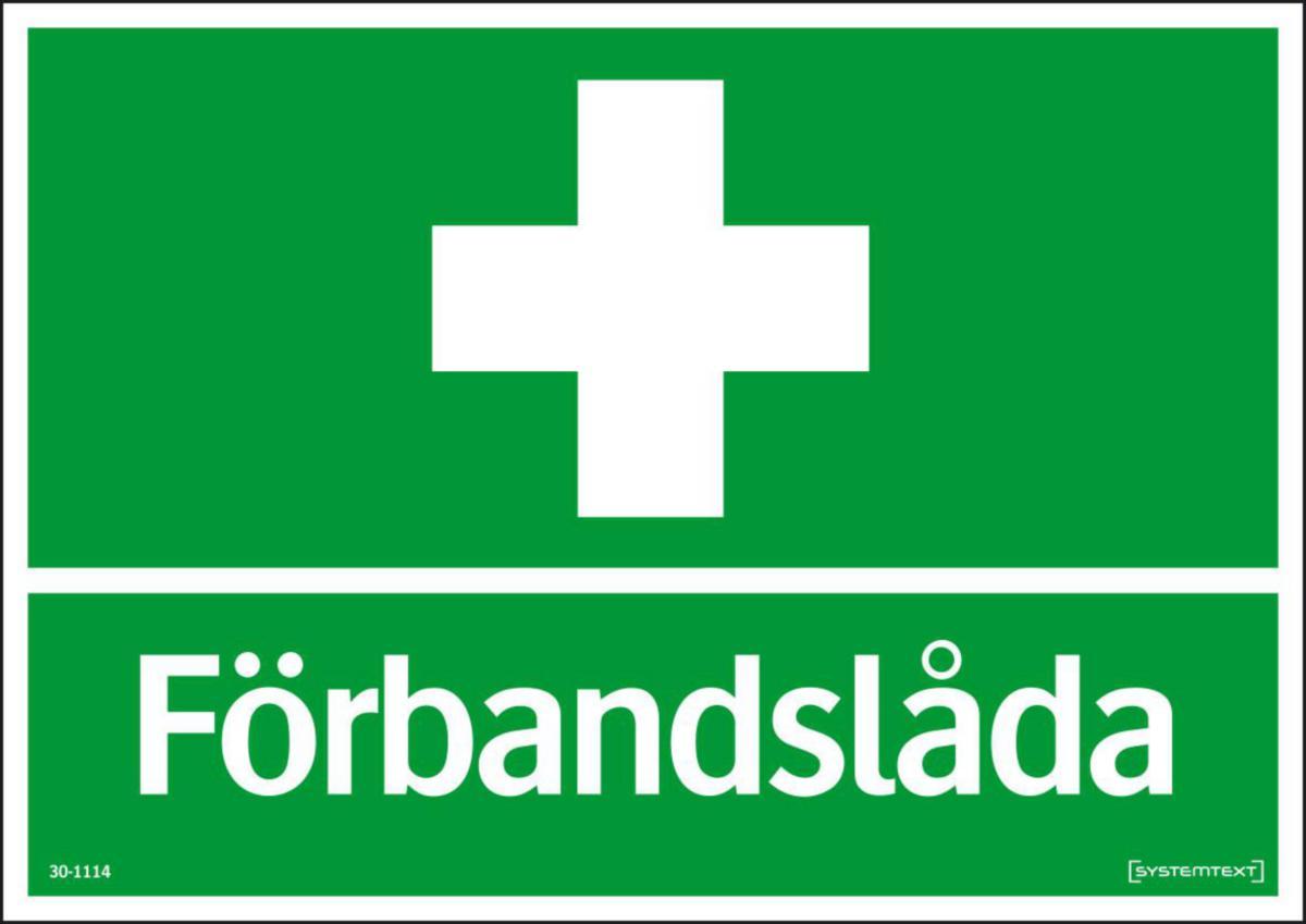 Nödskyltar "Första hjälpen" - SKYLT FÖRBANDSLÅDA 30-1114 297X210MM