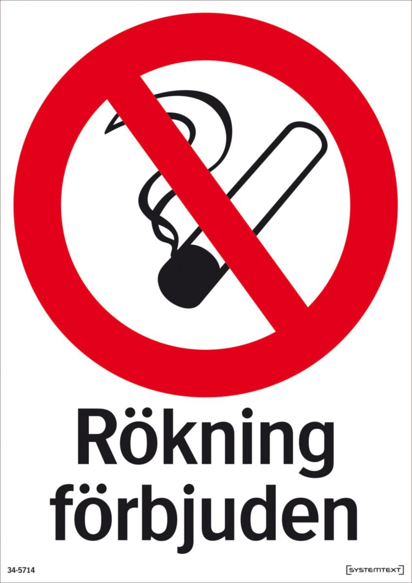 Förbudsskyltar "Rökning och eld" - SKYLT RÖKNING FÖRBJUDEN 34-5714 297X210MM