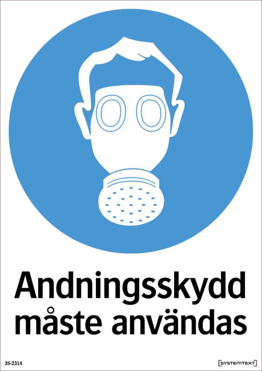 Påbudsskyltar "Skyddsutrustning" - SKYLT ANDN SKYDD MÅSTE ANV 35-2314 297X210MM