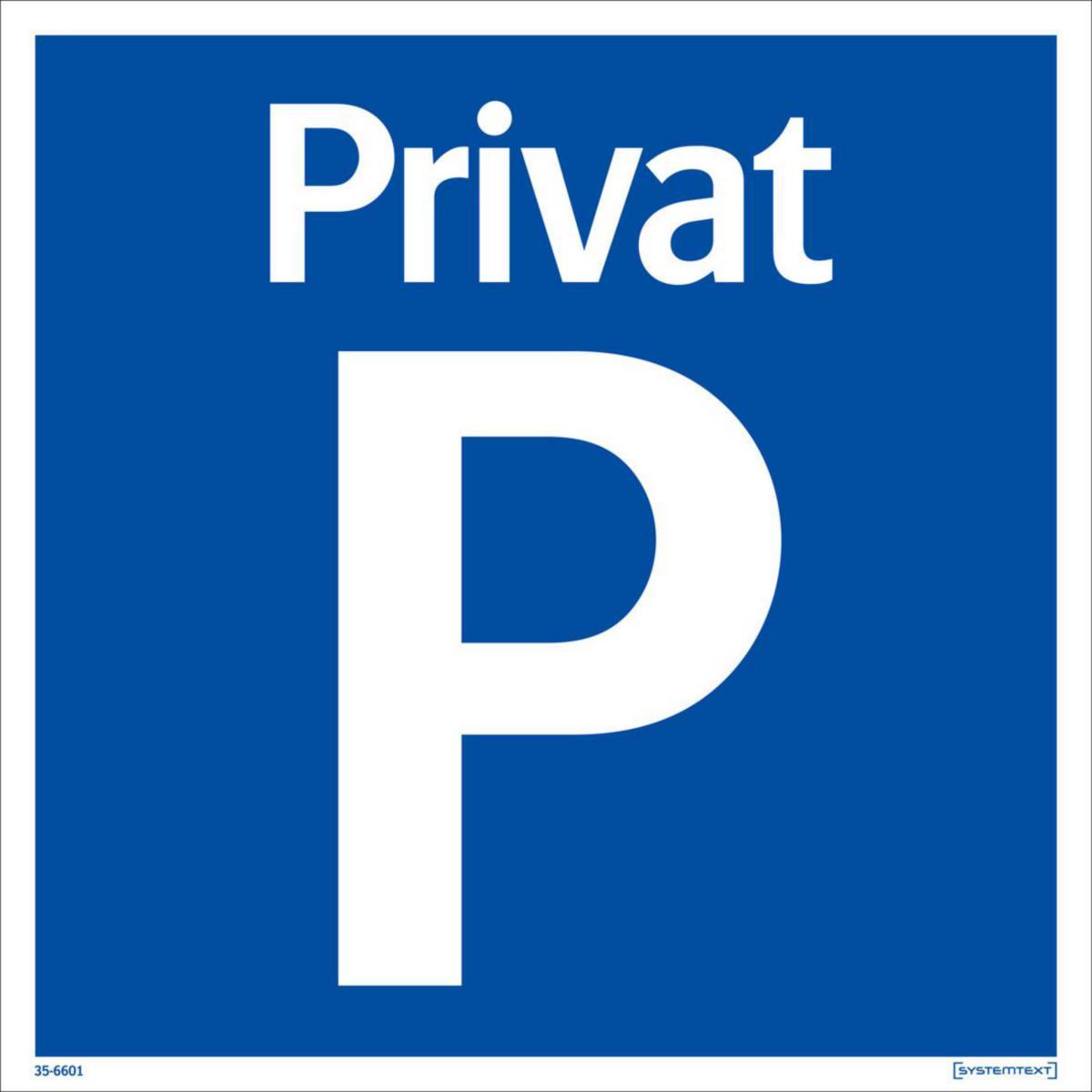 Parkeringsskyltar - SKYLT PRIVAT PARKERING SYSTEMTEXT 310X310MM
