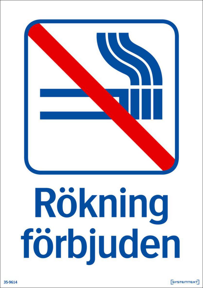 Trivsel- och ordningsskyltar - SKYLT RÖKNING FÖRBJUDEN 35-9614 210X297MM