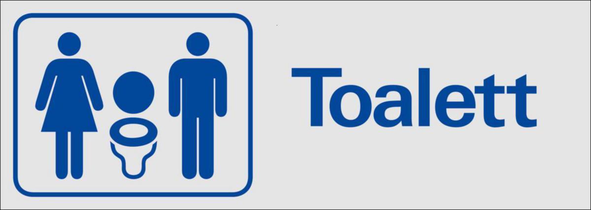 Symbolskyltar "text" - SKYLT TOALETT DAM/HERR 38-7150 225X 80MM