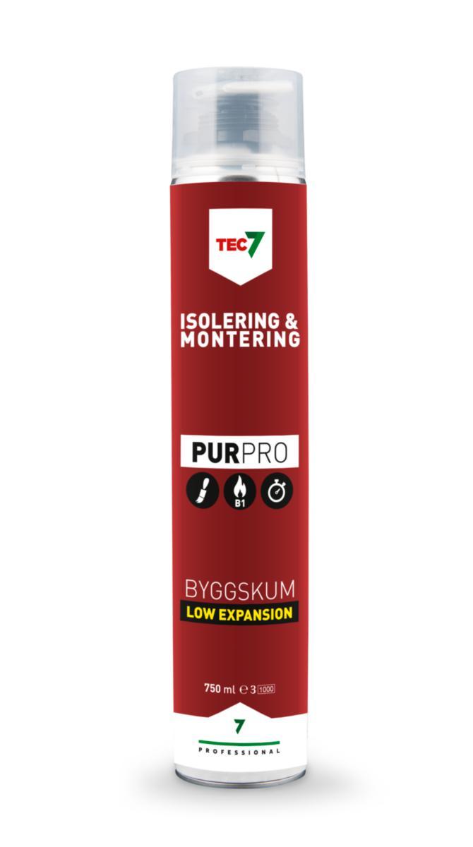 Byggskum, Tec7, Pur Pro - BYGGSKUM TEC7 PUR PRO 750ML FÖR ISOLERING OCH MONTERING