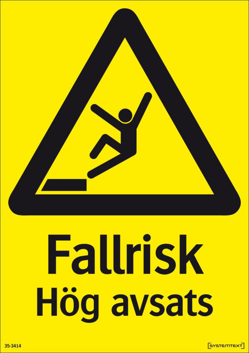 Varningsskyltar "övrigt" - SKYLT "HÖG AVSATS FALLRISK" 35-3414 210X297MM