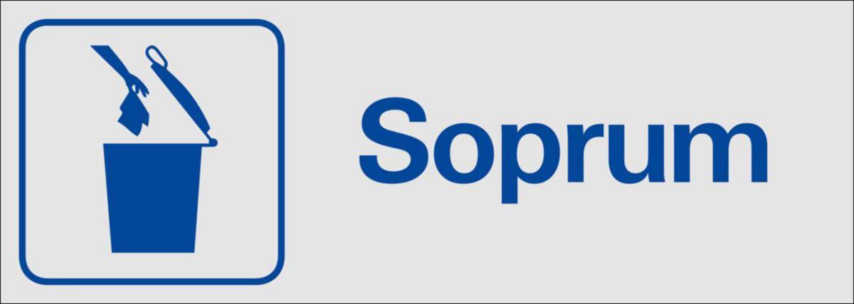 Symbolskyltar "text" - SKYLT SOPRUM 38-6750 225X80MM