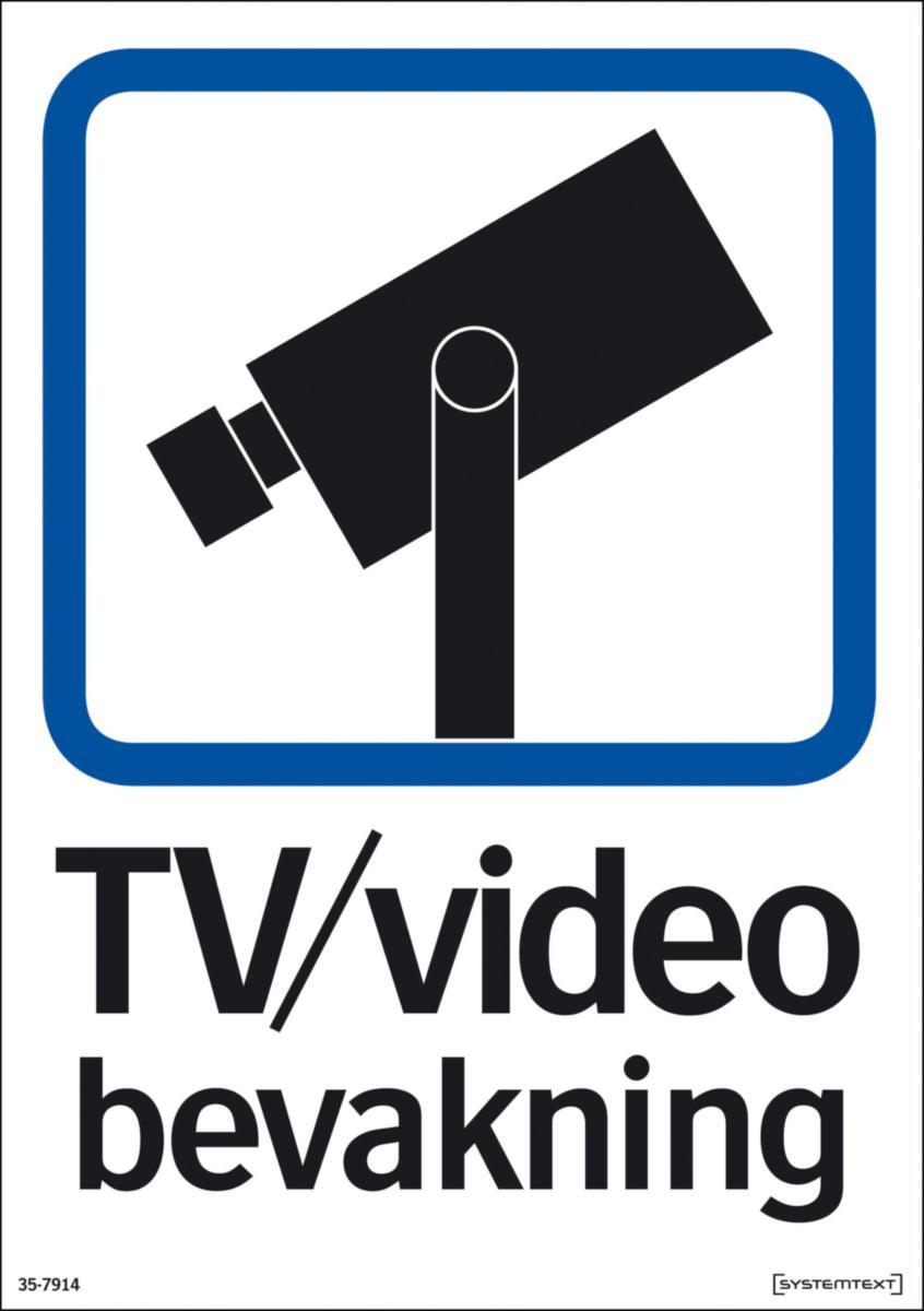 Trivsel- och ordningsskyltar - SKYLT TV/VIDEO BEVAKNING 35-7914 297X210MM