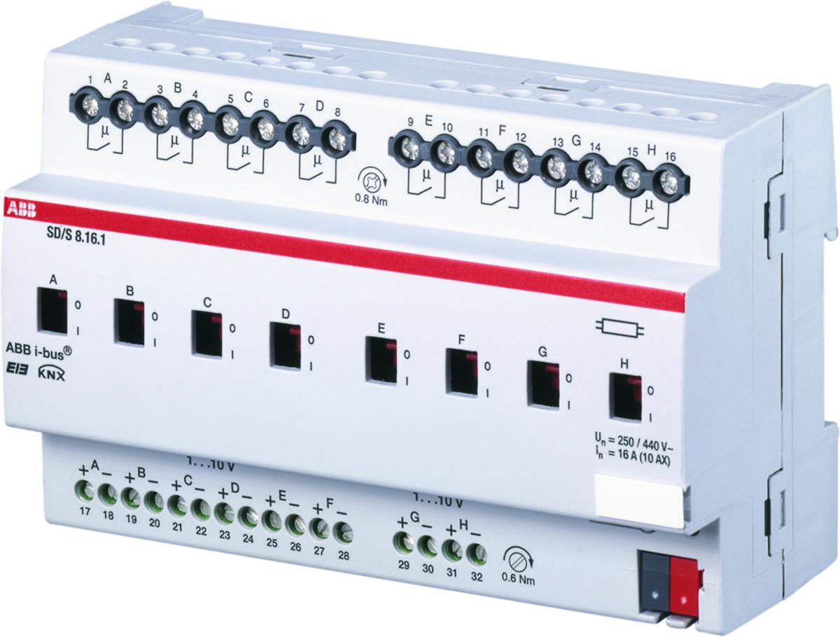 Bryt/dimmeraktorer, 1-10 V, KNX, ABB - BRYT/DIMMERAKTOR 8-K 16A 2CDG110081R0011