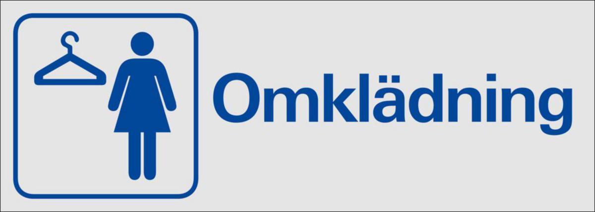 Symbolskyltar "text" - SKYLT OMKLÄDNING DAM 38-7350 225X80MM