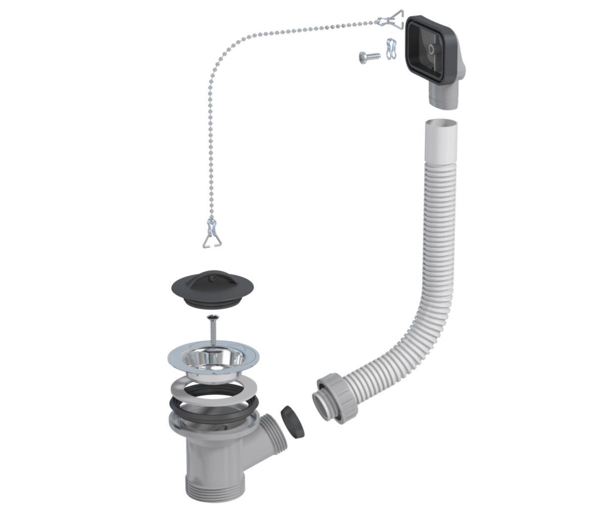 Bottenventil för diskbänk, Prevex - CONTURA BOTTENVENTIL MED BRÄDDAVLOPP SATS FÖR DB