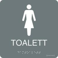 Taktilskyltar "wc/dusch"