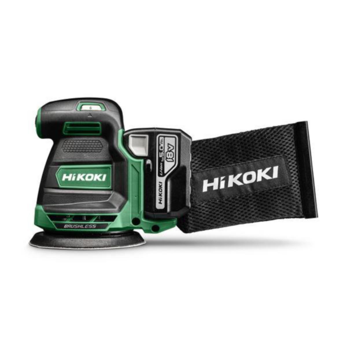 Excenterslipmaskin HiKOKI SV1813DA - EXCENTERSLIP HIKOKI SV1813DA 18V 2X5,0AH BATTERI OCH LADD