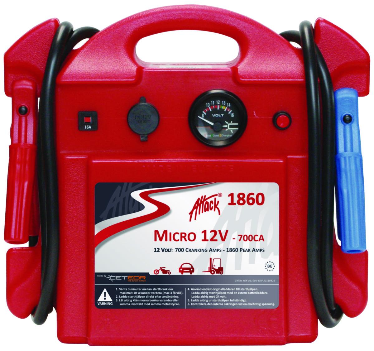 Hjälpstart Attack 1860 - STARTHJÄLP ATTACK 1860 12VOLT