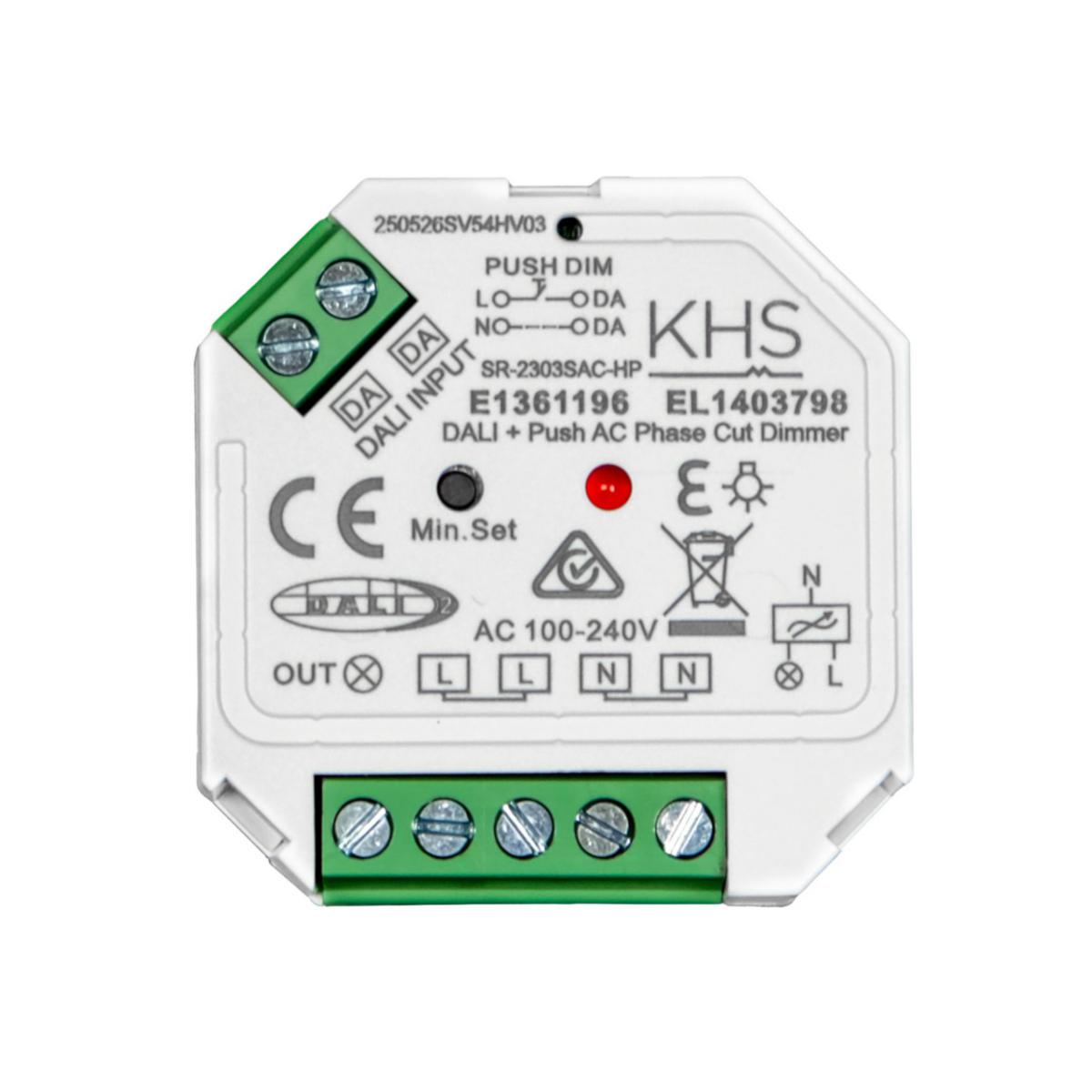 Tryckknappsdimmer DALI-2 Push 200W - TRYCKDIM DALI-2 PUSH 200W KHS SR-2303SAC-HP