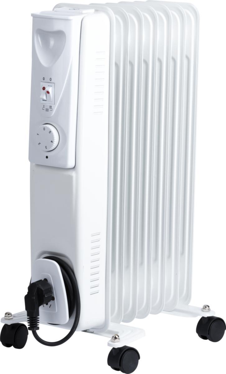 Värmeelement, oljefyllt, 1500 W, Gelia - VÄRMEELEMENT OLJEFYLLT 1500W 7FLÄNS 0-600-900-1500W M HJUL