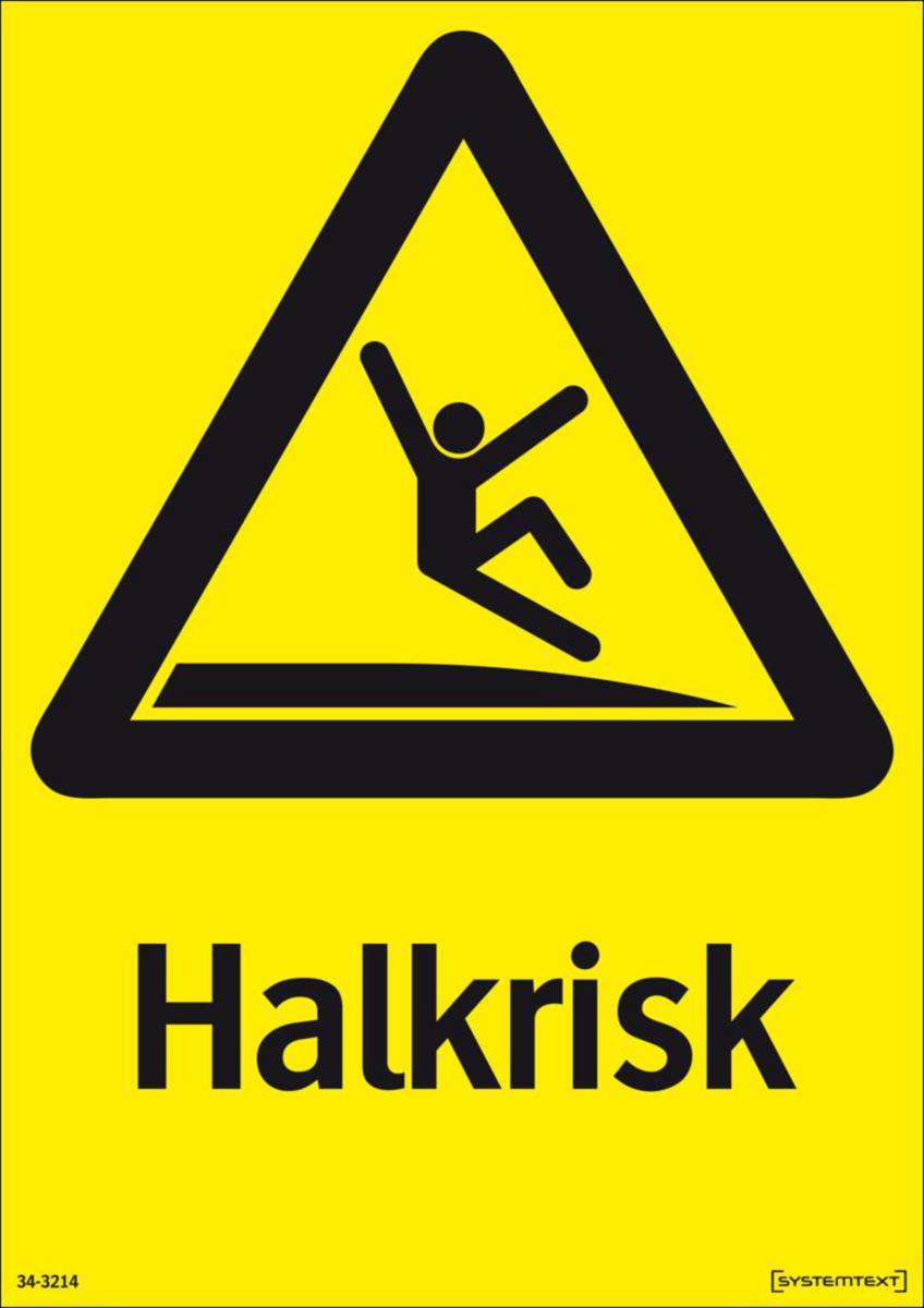 Varningsskyltar "övrigt" - SKYLT "HALKRISK" 34-3214 210X297MM