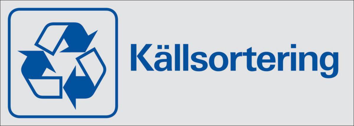 Symbolskyltar "text" - SKYLT "KÄLLSORTERING" 38-2050 225X 80MM
