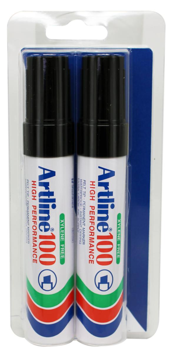 Märkpenna Artline 100 - MÄRKPENNA ARTLINE 100 2-P(SB) SVART 7.5-12MM SKUREN SPETS