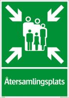 Nödskyltar "återsamlingsplats"