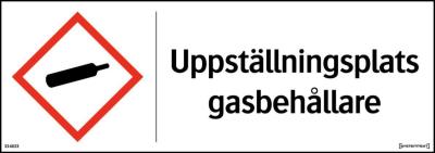 SKYLT "UPPSTÄLLNINGSPL GASBEH" 33-0023 420X148MM ALU REFLEX