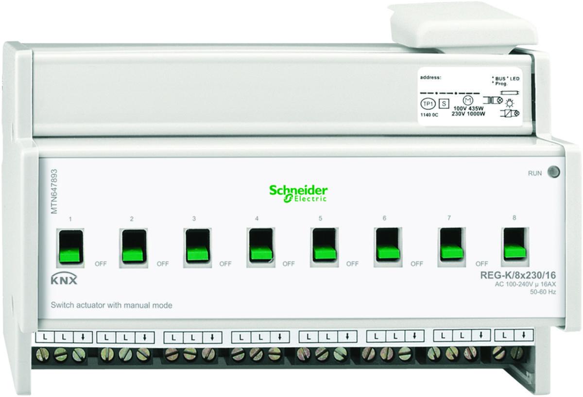 Brytaktorer för DIN-skena KNX, Schneider - BRYTAKTOR 8X230/16 DIN KNX