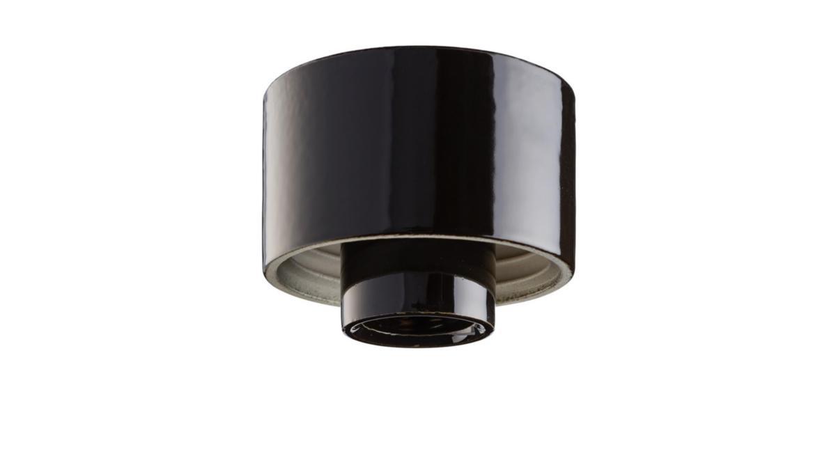 Taksockel rak av porslin - SOCKEL SVART IP54 RAK E27 55731-000-16