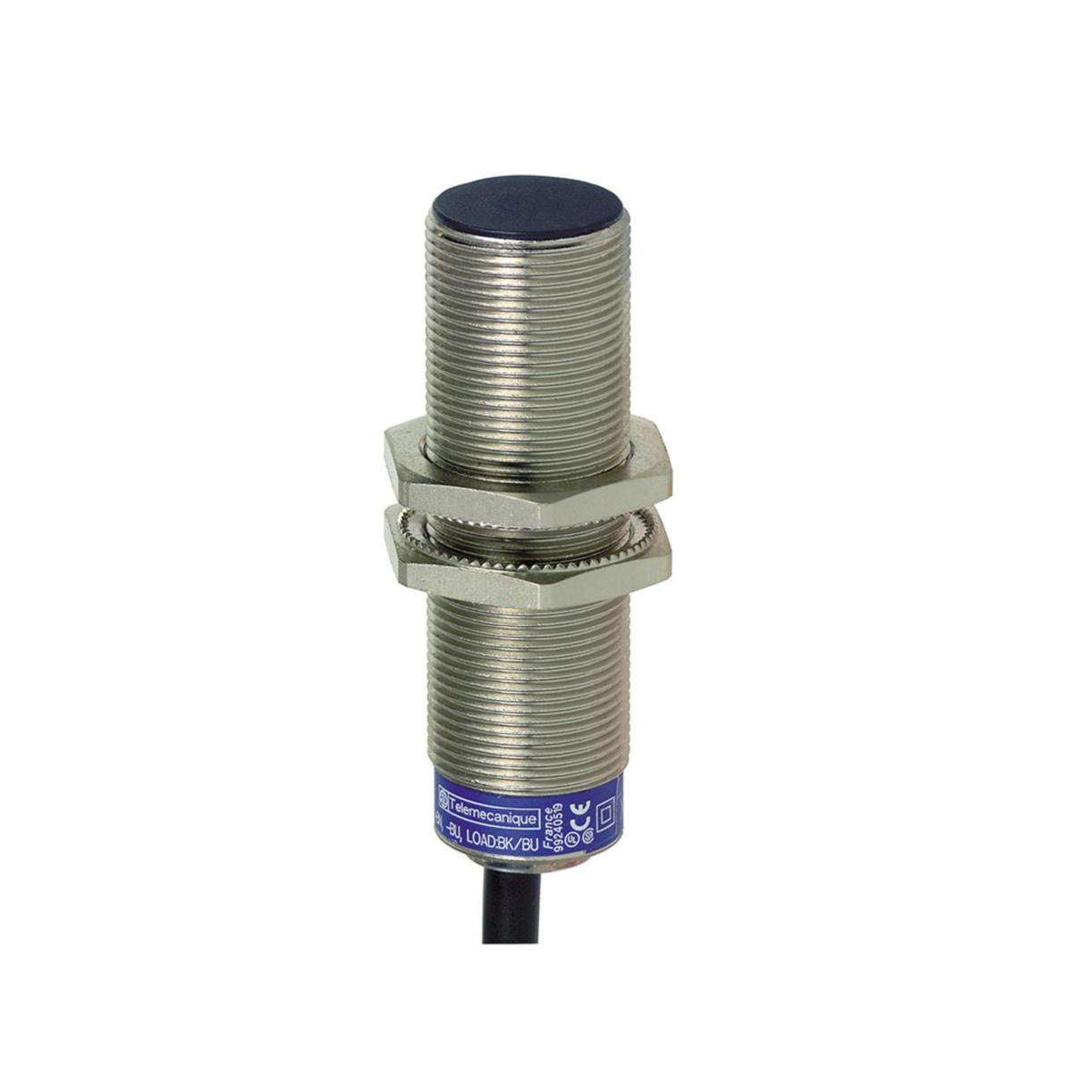 Induktiv givare XS6 lång Osisense AC/DC-matning - IND.GIV M18 SN=8MM BR XS618B1MBL2