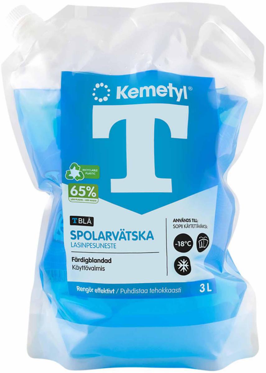 Spolarvätska T-blå Kemetyl - SPOLARVÄTSKA T-BLÅ 3L FÄRDIGB. PÅSE -18 KEMETYL