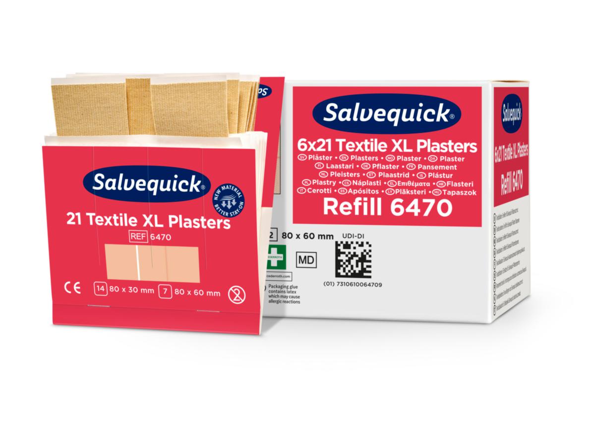 Textilplåster XL Salvequick Cederroth 6470 - PLÅSTER TEXTIL XL REFILL 6470 SALVEQUICK