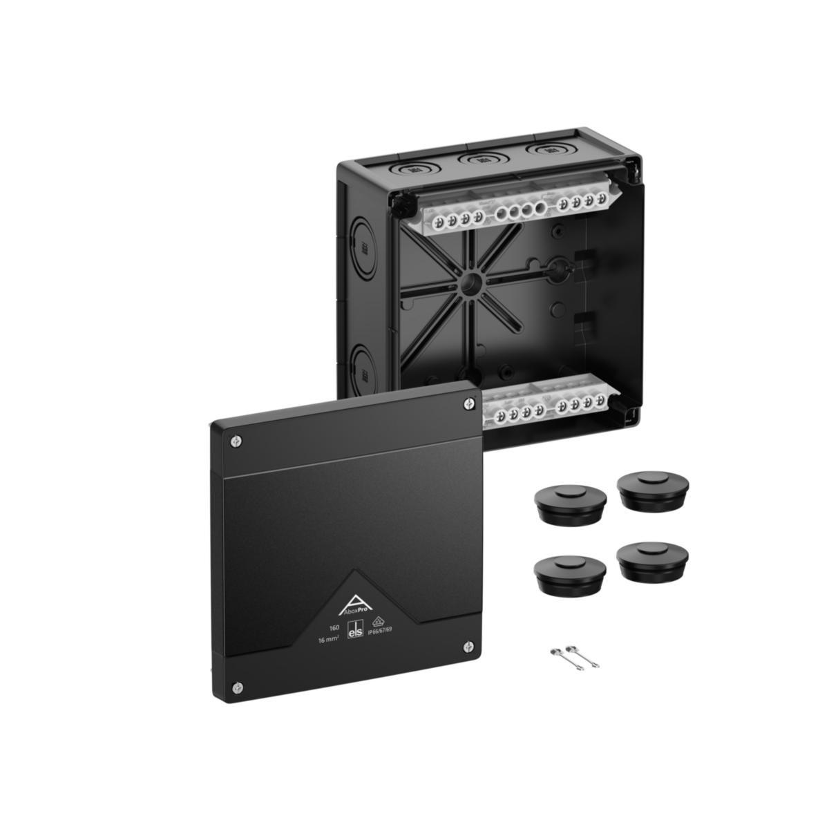 Kopplingsdosa A-Box PRO Svart med Plint - KOPPLINGSDOSA ABOX PRO 160-16S ABOX PRO 160-16²/SW