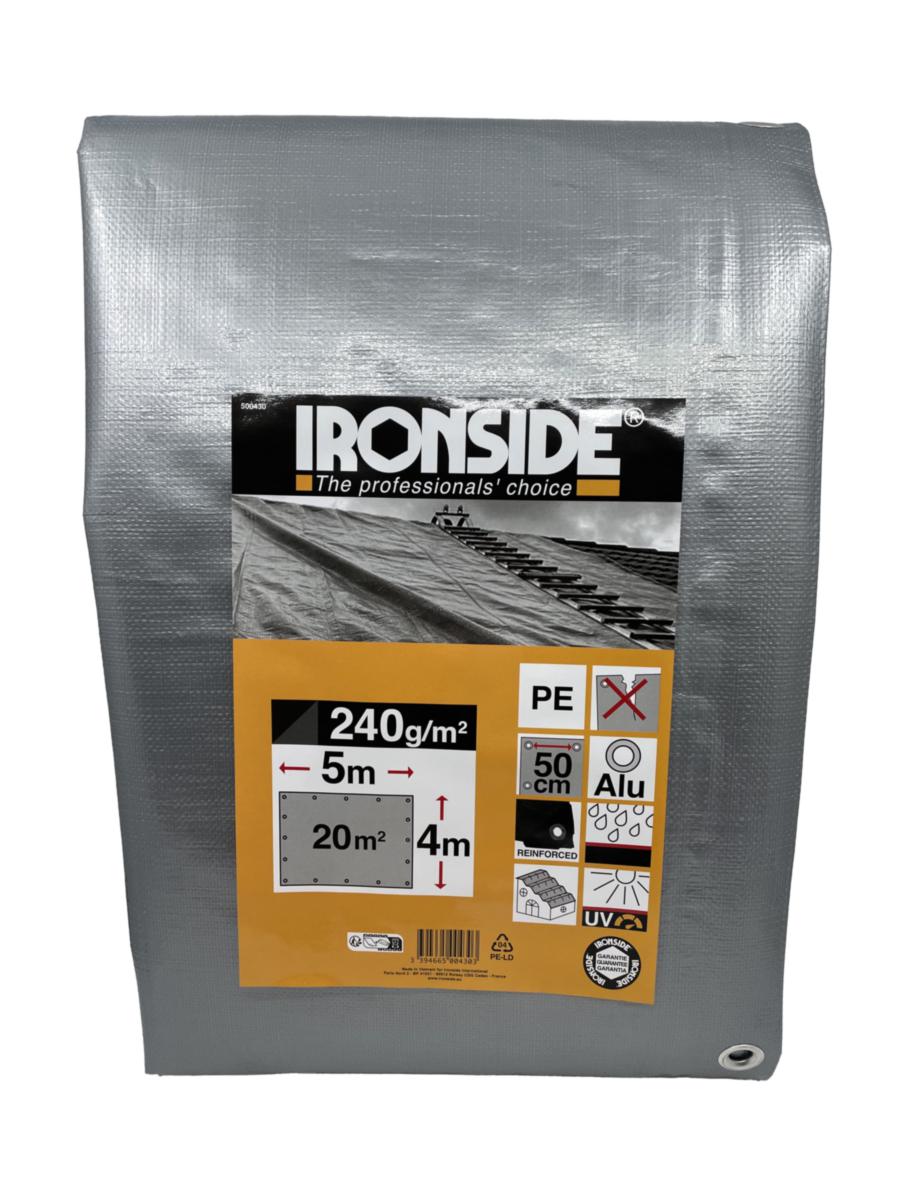 Presenning PE 240g/m2 silver - PRESENNING IRONSIDE PE 240G SILVER 8X12M 96M2 500494