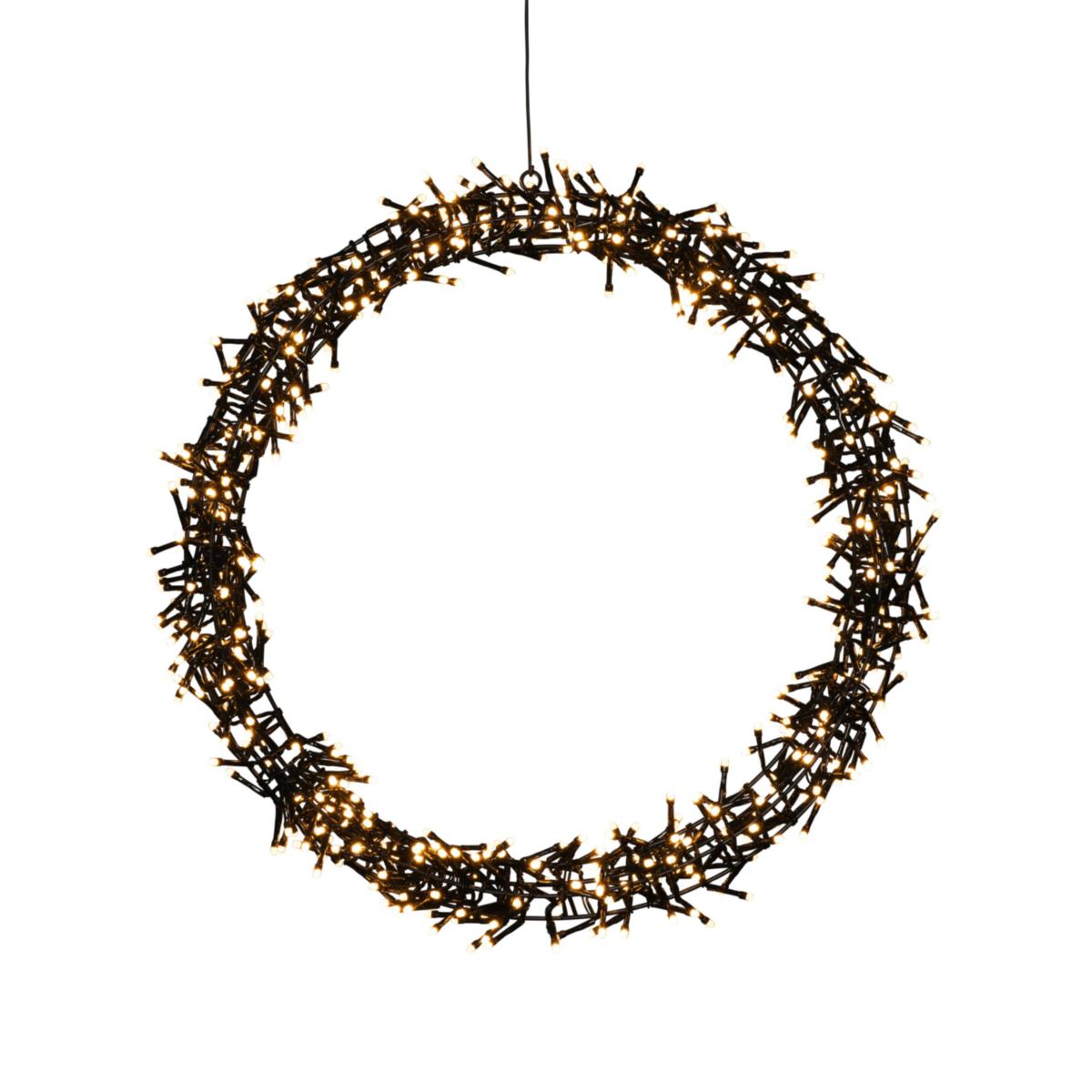Metallkrans - KRANS SVART METALL 50 CM LED