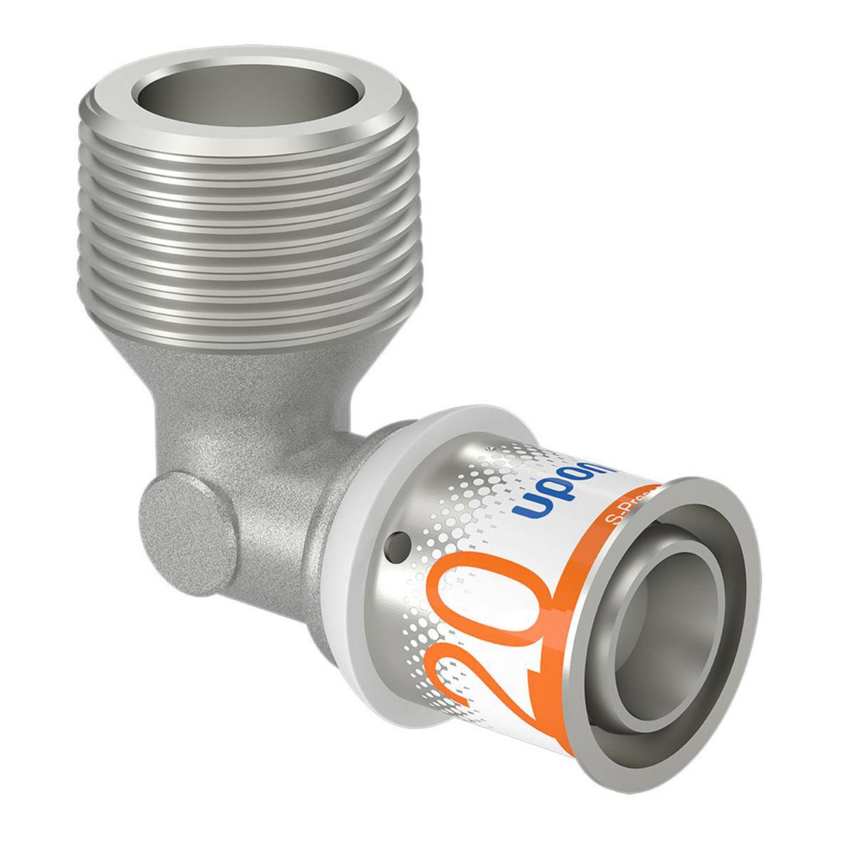 Vinkelövergång, S-Press PLUS utv gäng, Uponor - UPONOR S-PRESS PLUS VINKEL UTV 20-R3/4"MT