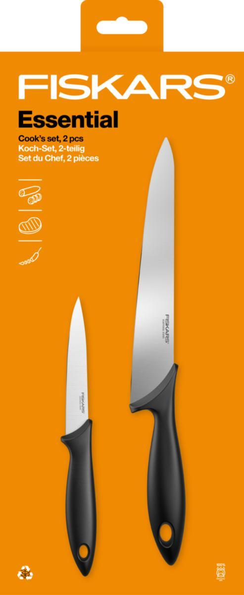 Knivset Fiskars Essential 2 delar - KNIVSET FISKARS ESSENTIAL SET MED TVÅ KNIVAR FÖR VARDAGL