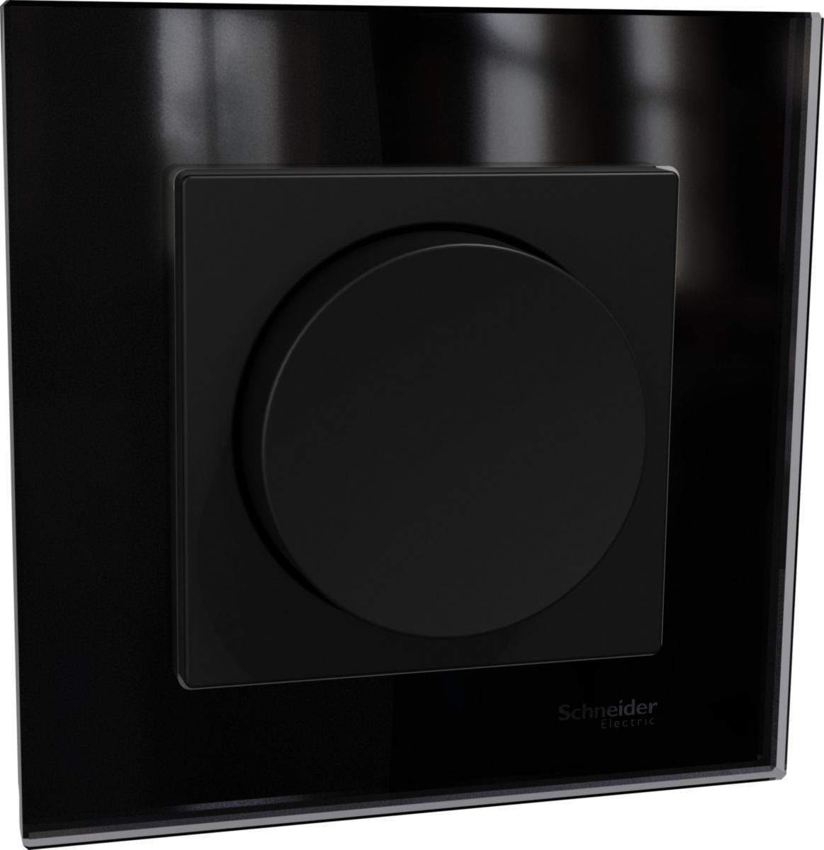 Universaldimmer för LED, glas, Exxact, Schneider - DIMMER LED UNIVERSAL 400W RAM SVART GLAS EXXACT