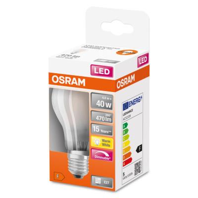 LED-LAMPA NORM (40) E27 DIM MATT 827 CL A OSRAM