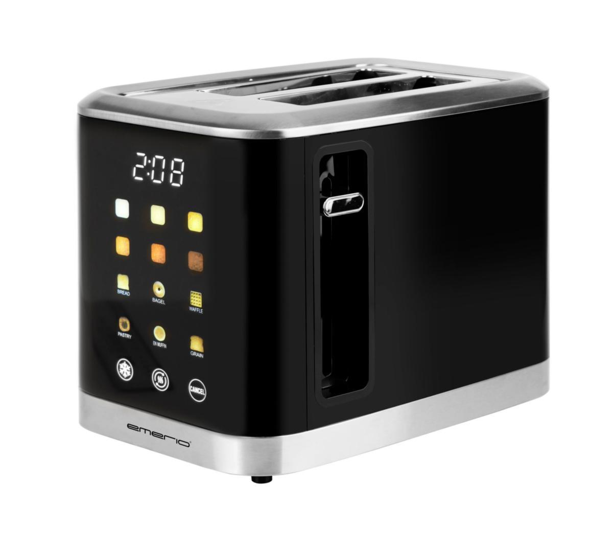 Brödrost, 2-skivor, touchkontroll - BRÖDROST 2-SKIVOR DIGITAL SVART TO-132743 EMERIO